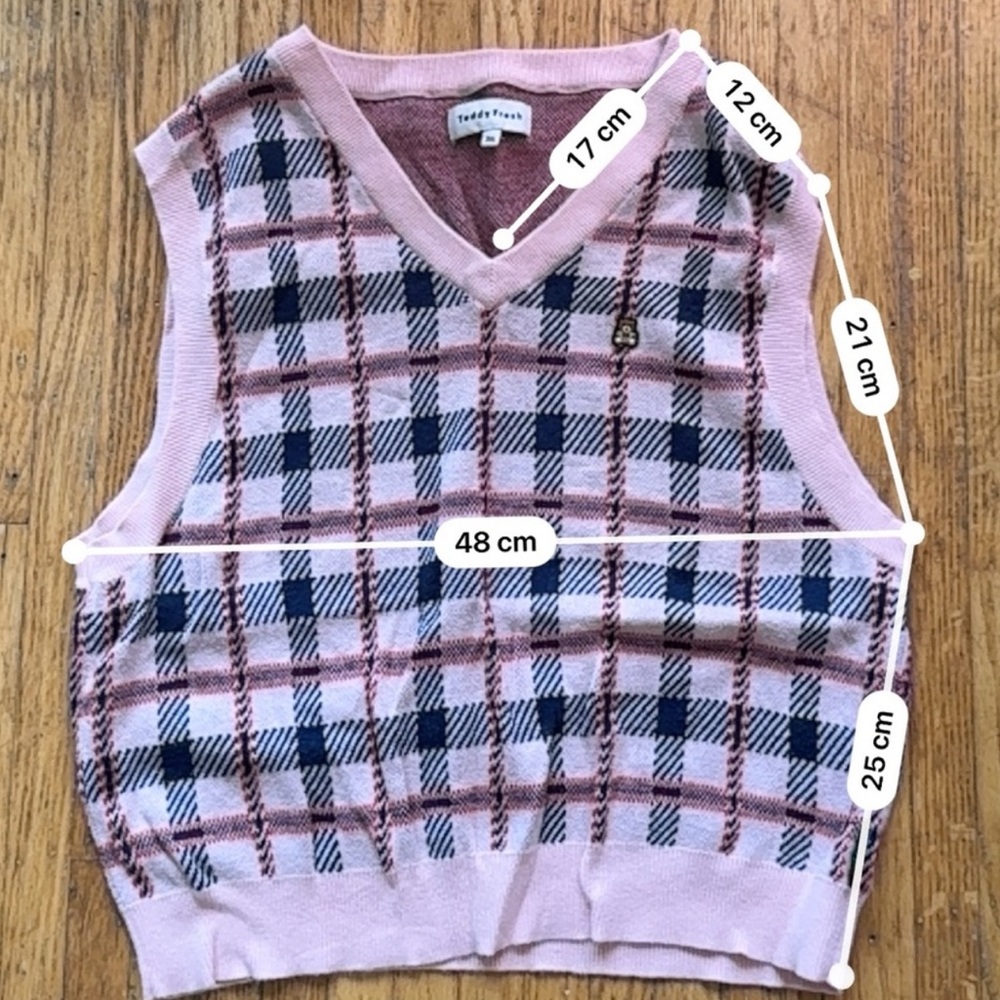 2021 TEDDY FRESH Pink Plaid Vest - Picture 6 of 7